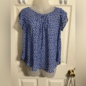 Blue and white polka dotted shirt!